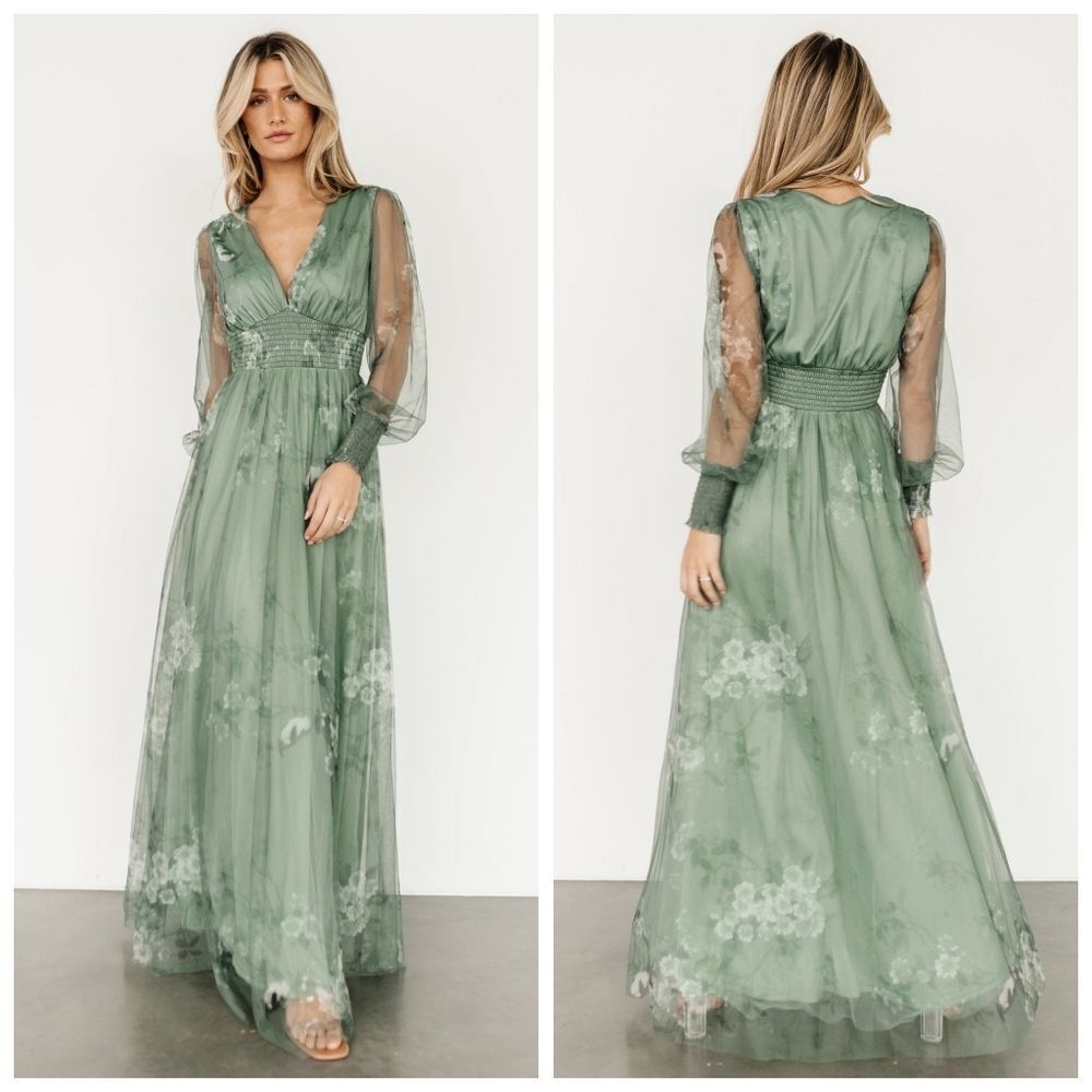 Baltic Born Dusty Green Floral Layla Dress